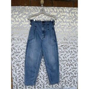 COLOVOS Luxury Architecturally Pleated Denim Jeans Size 2 Quiet Luxury